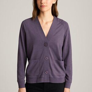 Universal Standard V-Neck Cardigan Navy Lightweight Pima Cotton Women's‎ Size 0